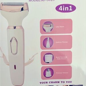 4 in 1 rechargeable electric grooming razor for women.
